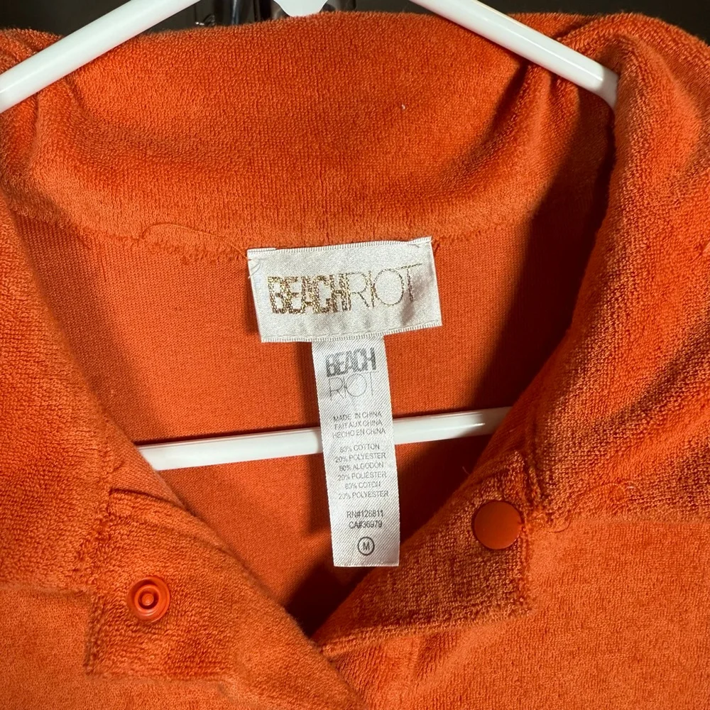Beach Riot Gia Terry‎ Cloth Romper Orange Size M - Picture 6 of 6
